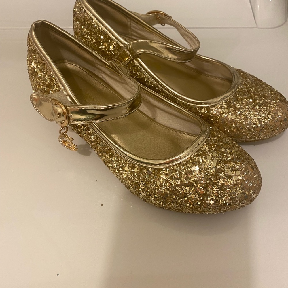Kids glitter gold sparkle shoes
